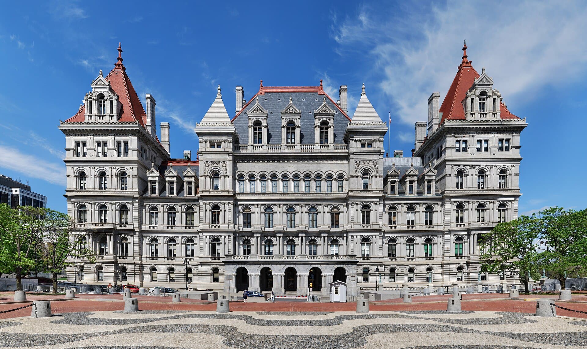 Panoramic view of the New York State Capitol building in Albany.